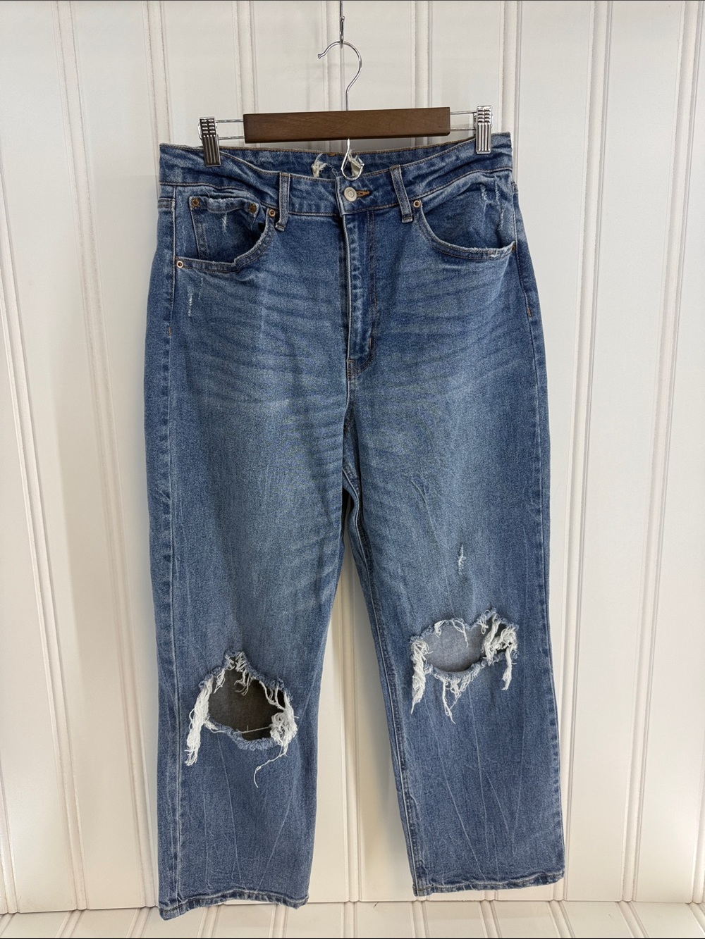 Copper Key Distressed Blue Boyfriend Jeans
